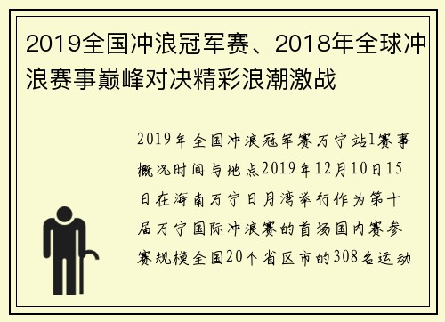 2019全国冲浪冠军赛、2018年全球冲浪赛事巅峰对决精彩浪潮激战